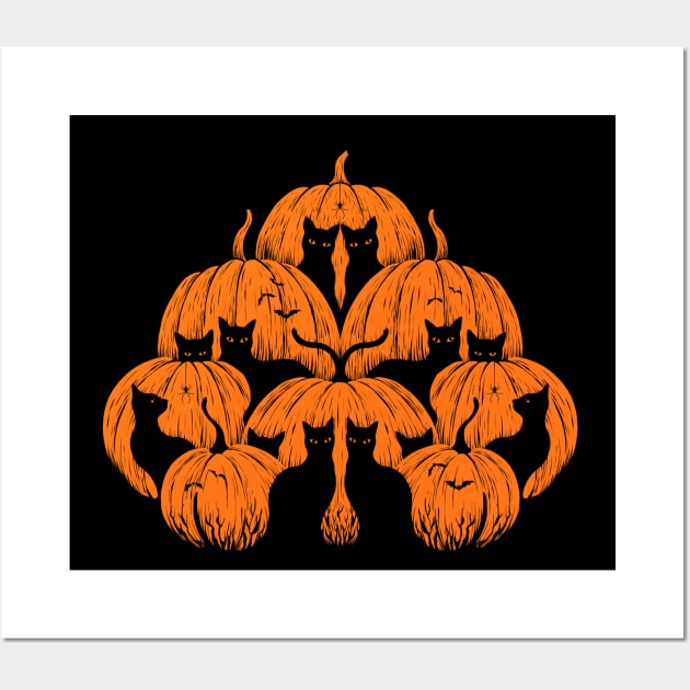 Pumpkin Cat Wall Art by Episodic Drawing